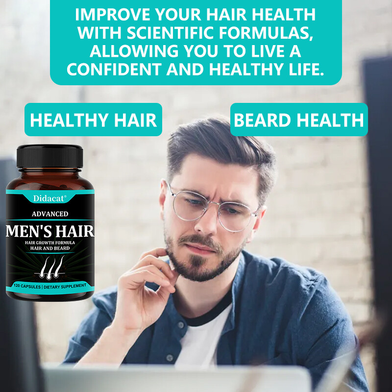Advanced Hair Growth Formula – DHT Blocker Hair Beard Growth Vitamins for Men