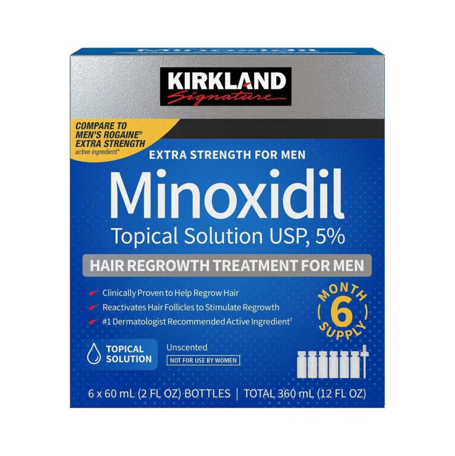Kirkland Minoxidil 5% Men Hair Regrowth 6 Month Supply EXP 2027+