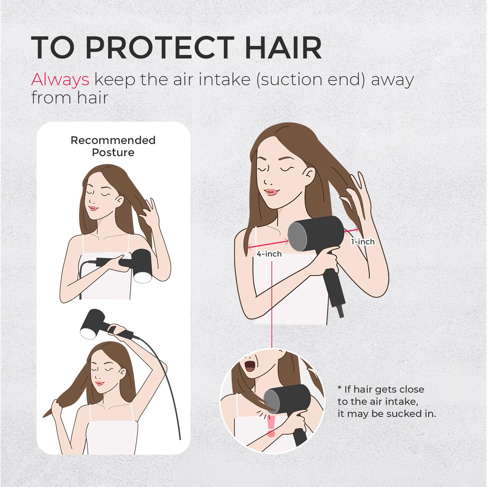 Ionic Hair Dryer with Diffuser & Comb Attachment for Curly Hair, Travel Size