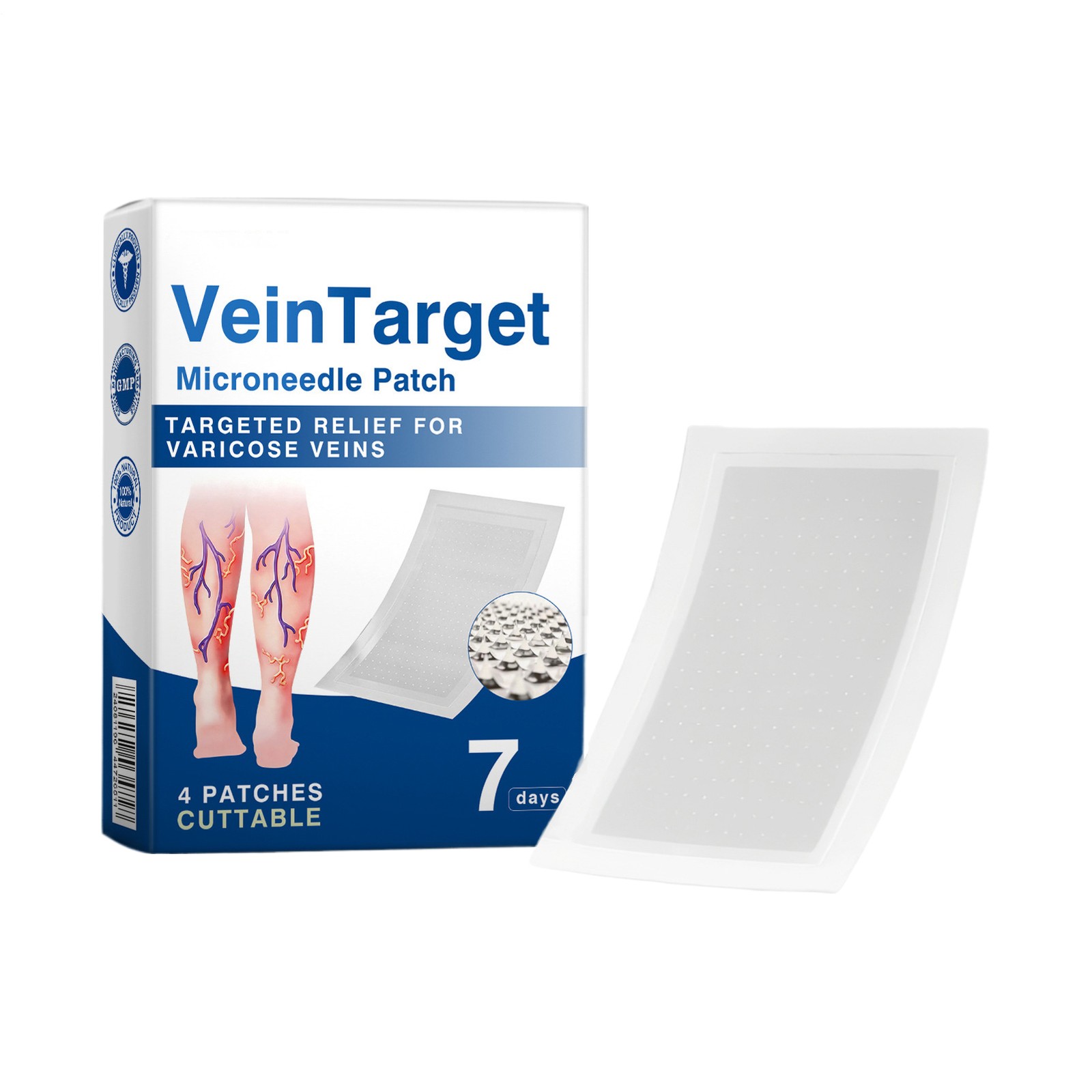4pcs GFOUK Advanced Vein Target Microneedle Patch Leg Varicose Veins Treatment