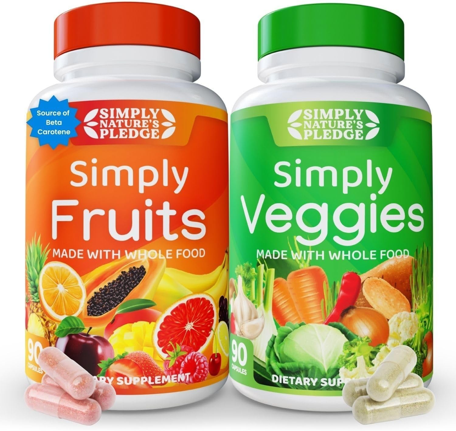 -Friendly 42 Fruit & Vegetable Capsules for Digestive and Immune Health