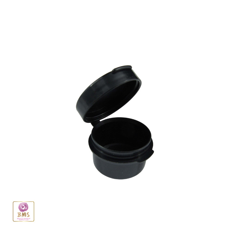 Makeup Hinged Jars 5 Gram Empty Cosmetic Beauty Containers 5 Ml Black (100) 5092