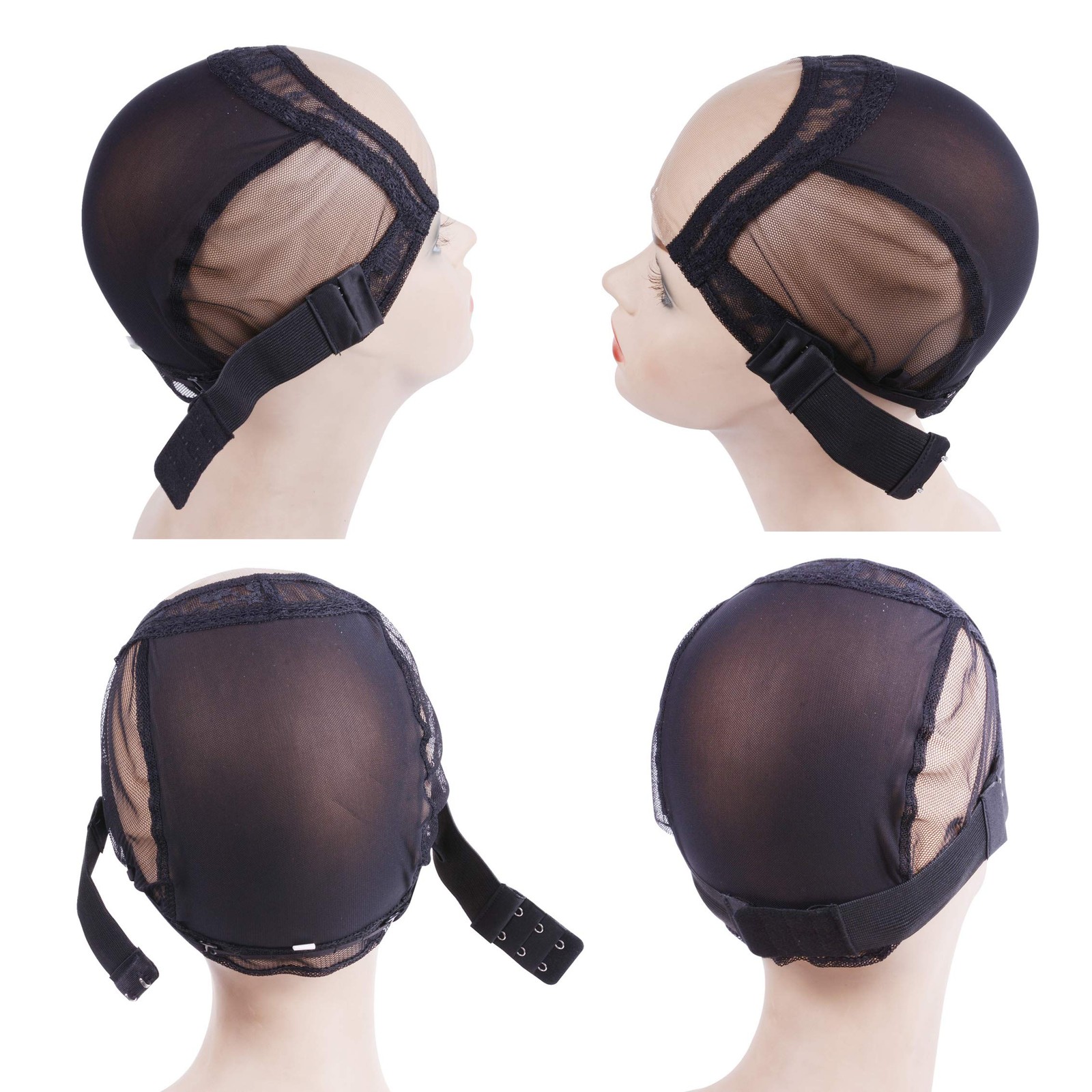 3 PCS Adjustable Wig Elastic Bands Hooks Wig Making Sewing DIY Black 3.0 cm