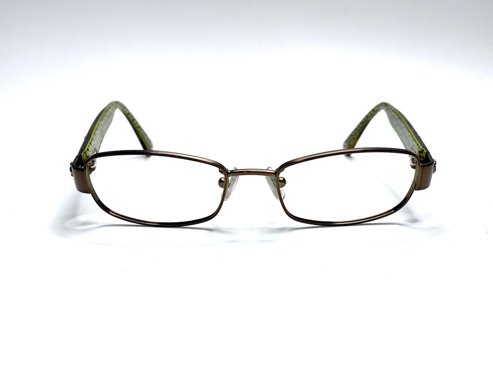 Coach Brown Metal Rectangular Floral Temple Glasses HC5006 9039 Summer 49 17 130