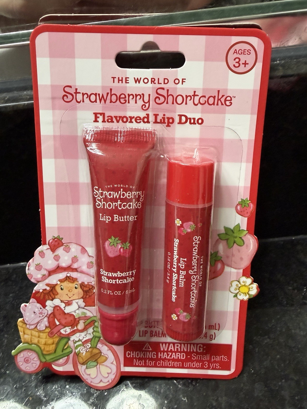 Strawberry Shortcake Lip Duo Balm & Butter Strawberry Moisturizing 0.2 fl oz
