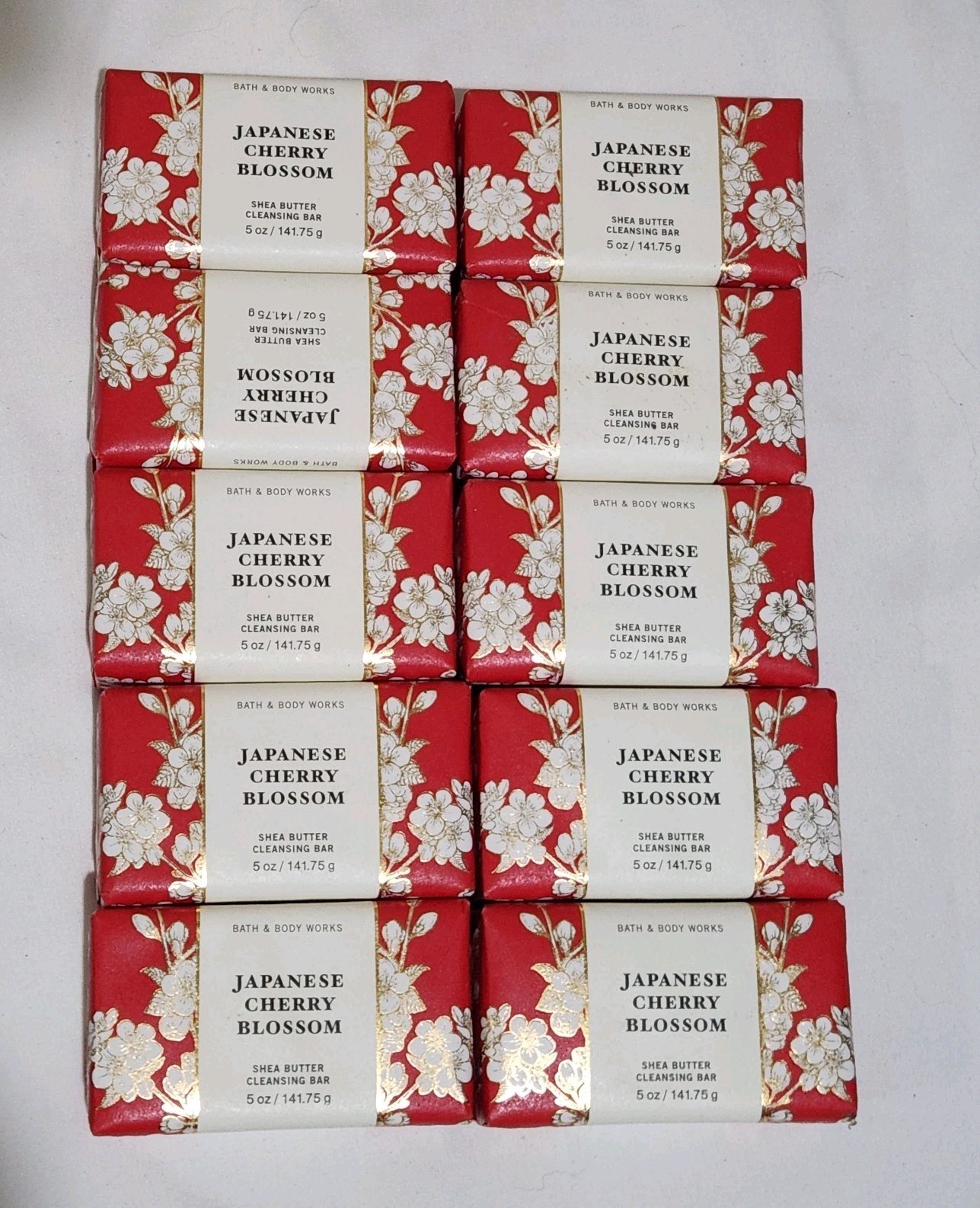 Japanese Cherry Blossom Bath & Works Shea Cleansing Bar Soap NEW Lot Of 10 Bars