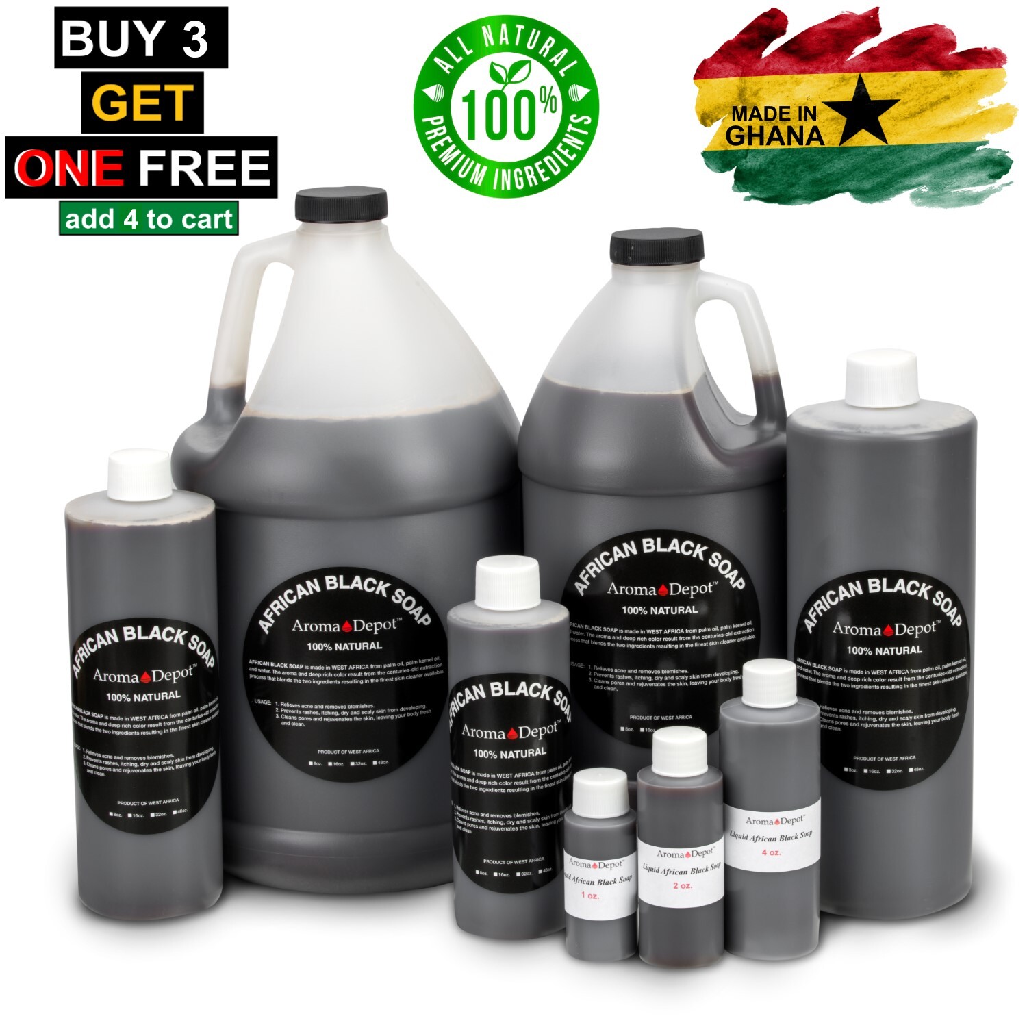 Liquid African Black Soap Raw 100% Pure Natural Bath Hair Face Wash Wholesale