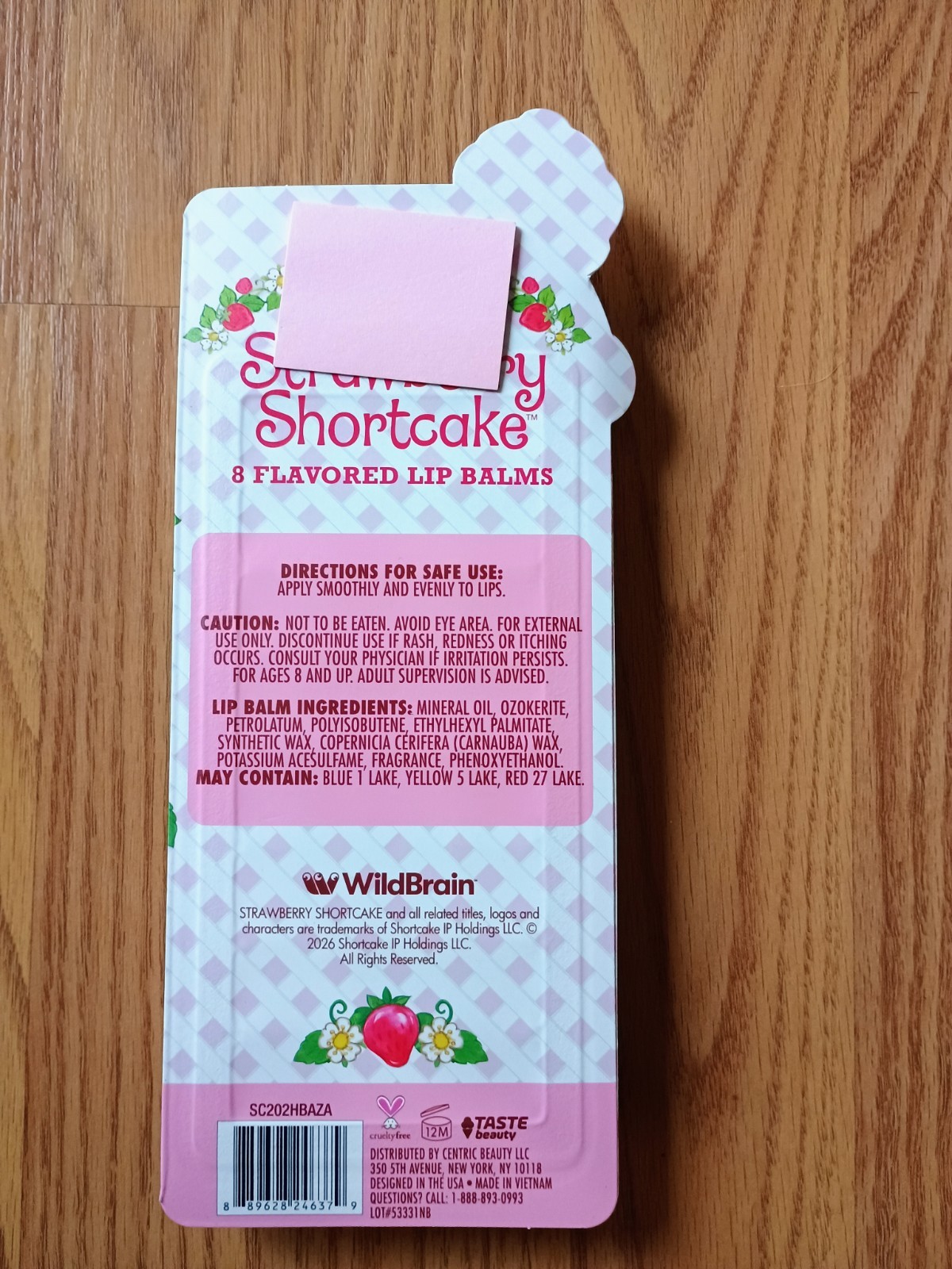 Strawberry Shortcake 8 Pack Flavored Lip Balm Set Red NEW NIP NWT