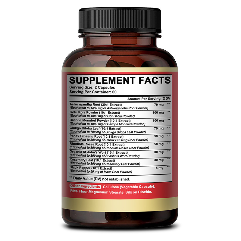 Brain Booster Nootropic Supplement Support Focus Energy Memory&Clarity 120 Caps