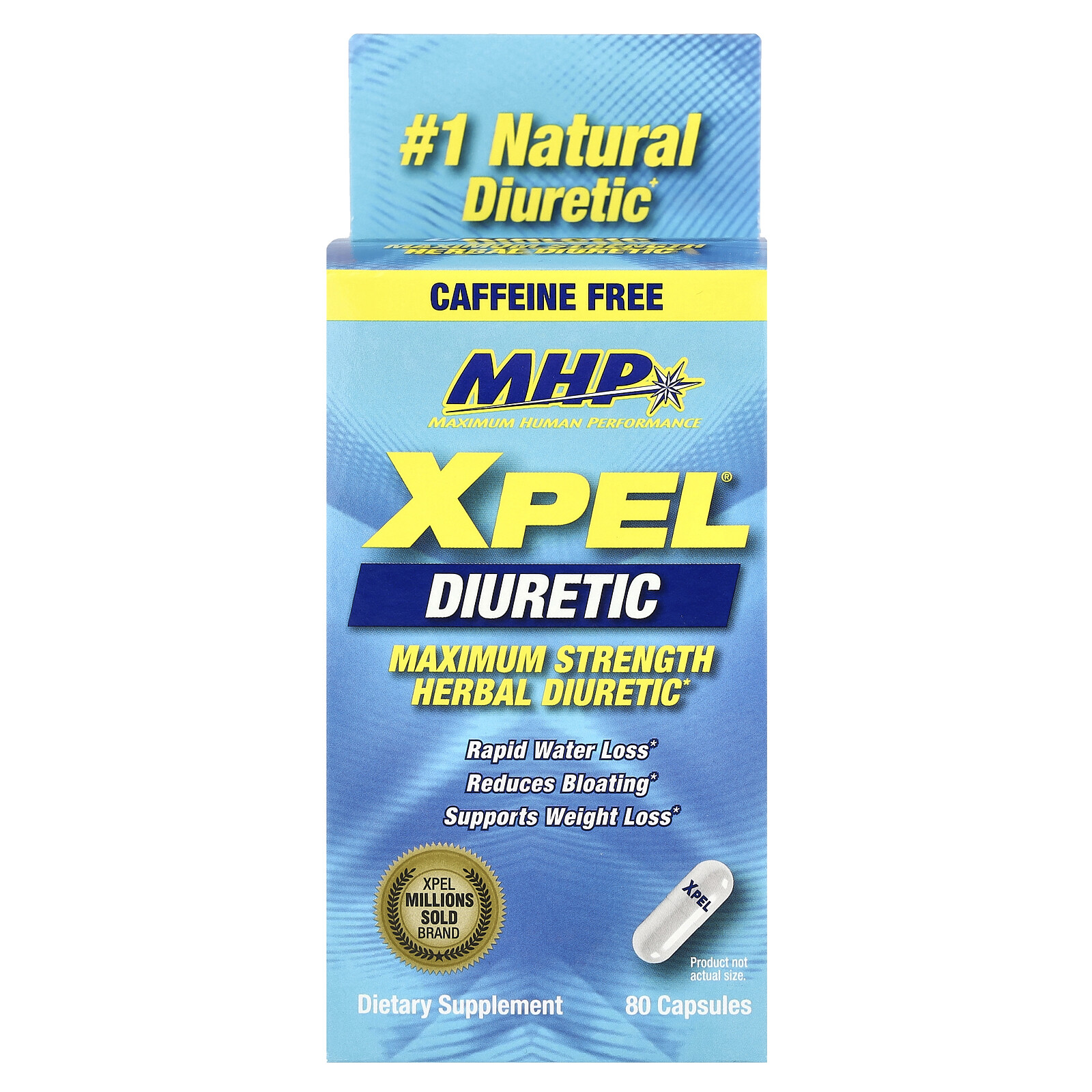 XPEL® Diuretic, Maximum Strength, Caffeine Free , 80 Capsules