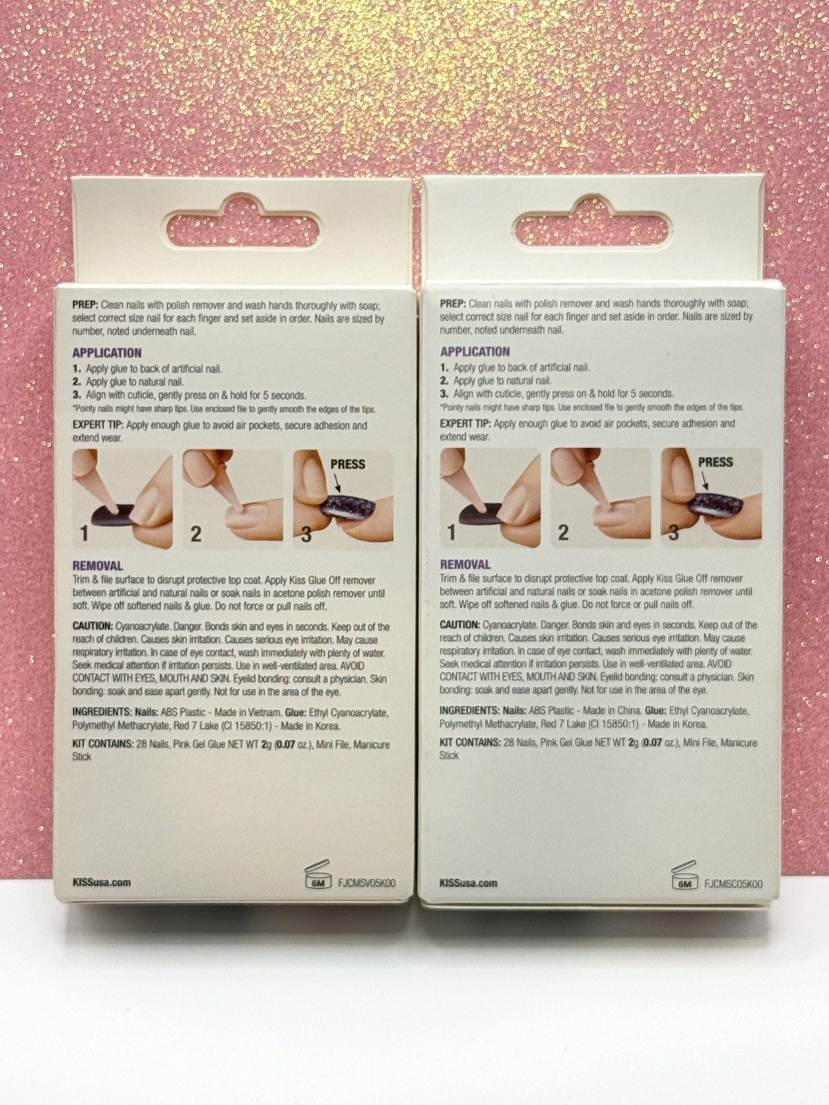 Kiss Gel Fantasy Jelly Color Press-On Nails Medium Purple 88741 (Lot Of 2)