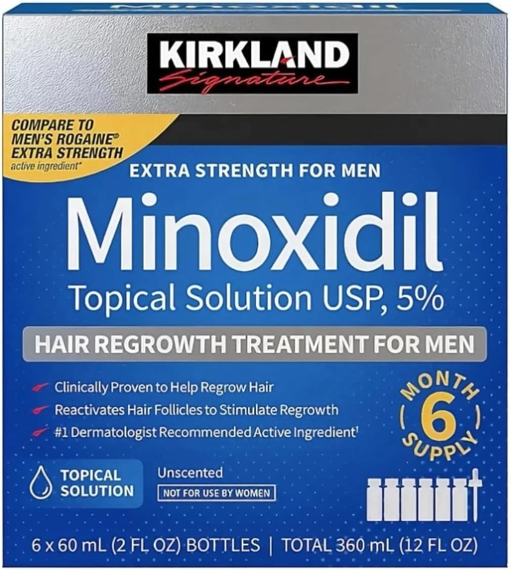 Minoxidil 5% Extra Strength Hair Regrowth Treatment for Men 6-Month Supply