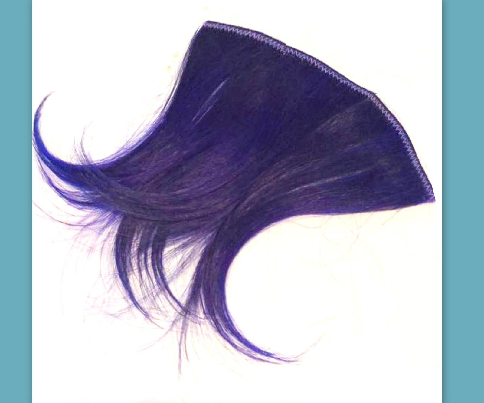 dyed Human Hair Bangs Clip in Emo Scene extensions Women rainbow weft costume