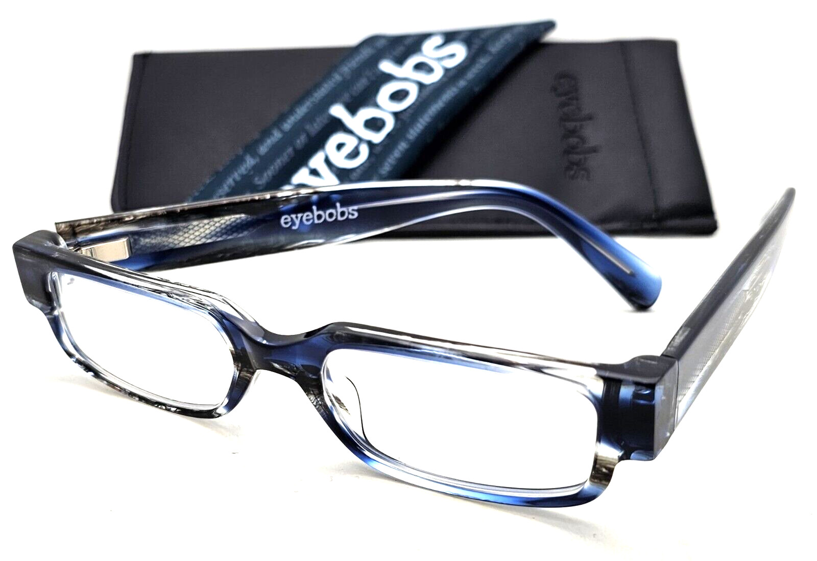 Readers EYEBOBS Eyeglasses FLIMFLAM 3402 10 +1.00 50-19 Dark &Stormy Blue Frames