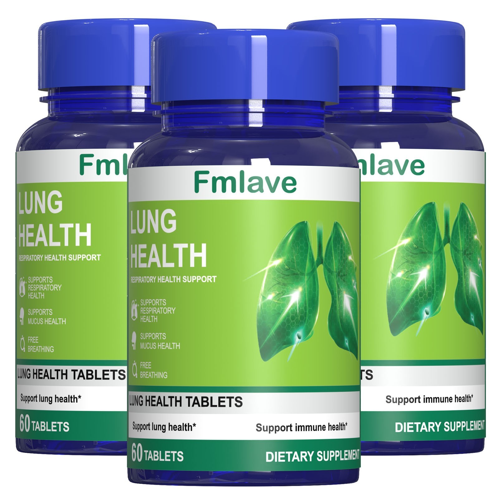 3pc Lung Cleansing & Detox Herbal Dietary Supplement Respiratory Health 180 Caps