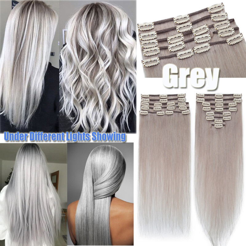 CLEARANCE 100% Human Hair Extensions Clip In Real Remy Hair Extensions Full Head