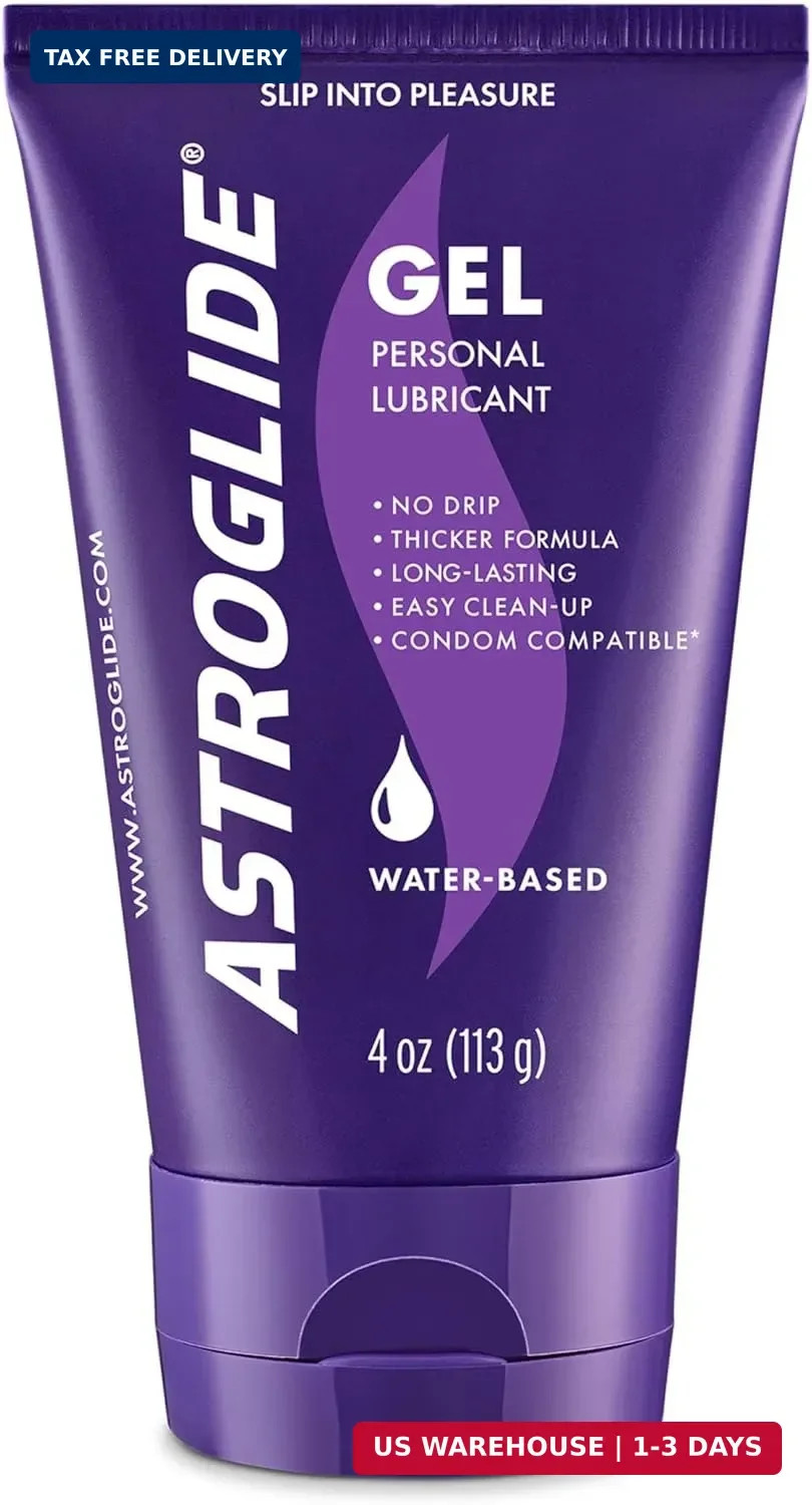Astroglide Water Based Lube (4oz), Ultra Gentle Gel Personal Lubricant, Stays Pu