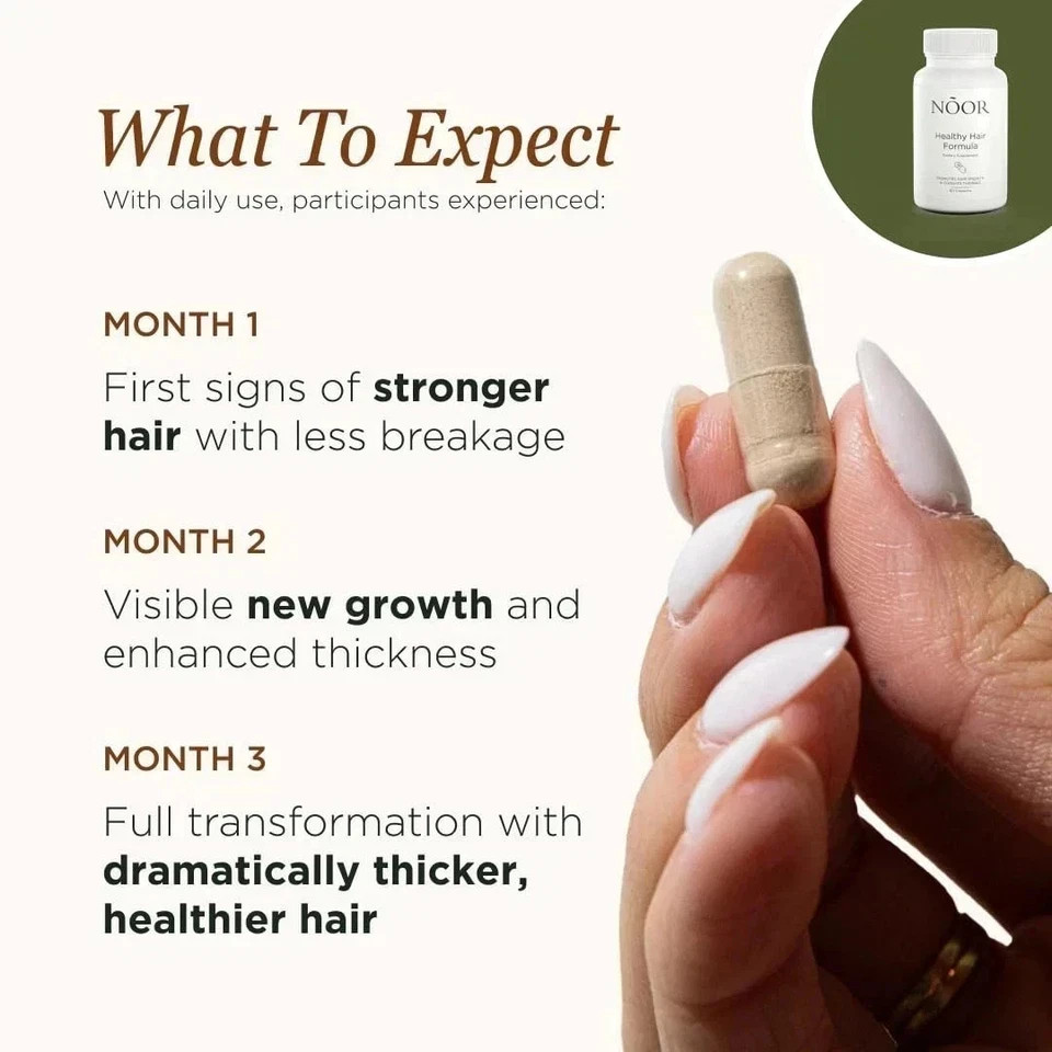 NOOR Healthy Hair Formula – NOOR Hair Growth Support Capsules – 60Caps