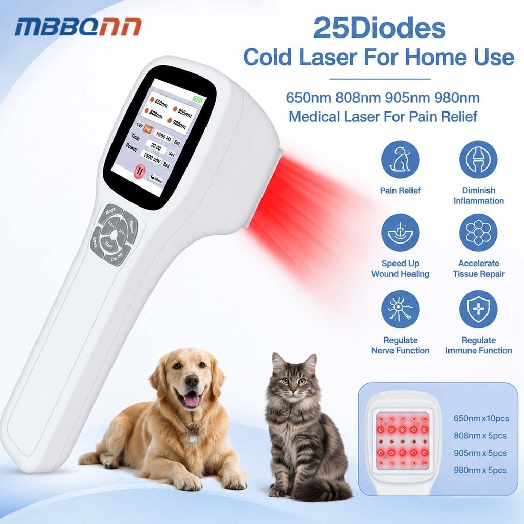 2500mW Cold Laser Therapy 4 Wavelengths for Humans Pets Pain Relief Muscle Relax