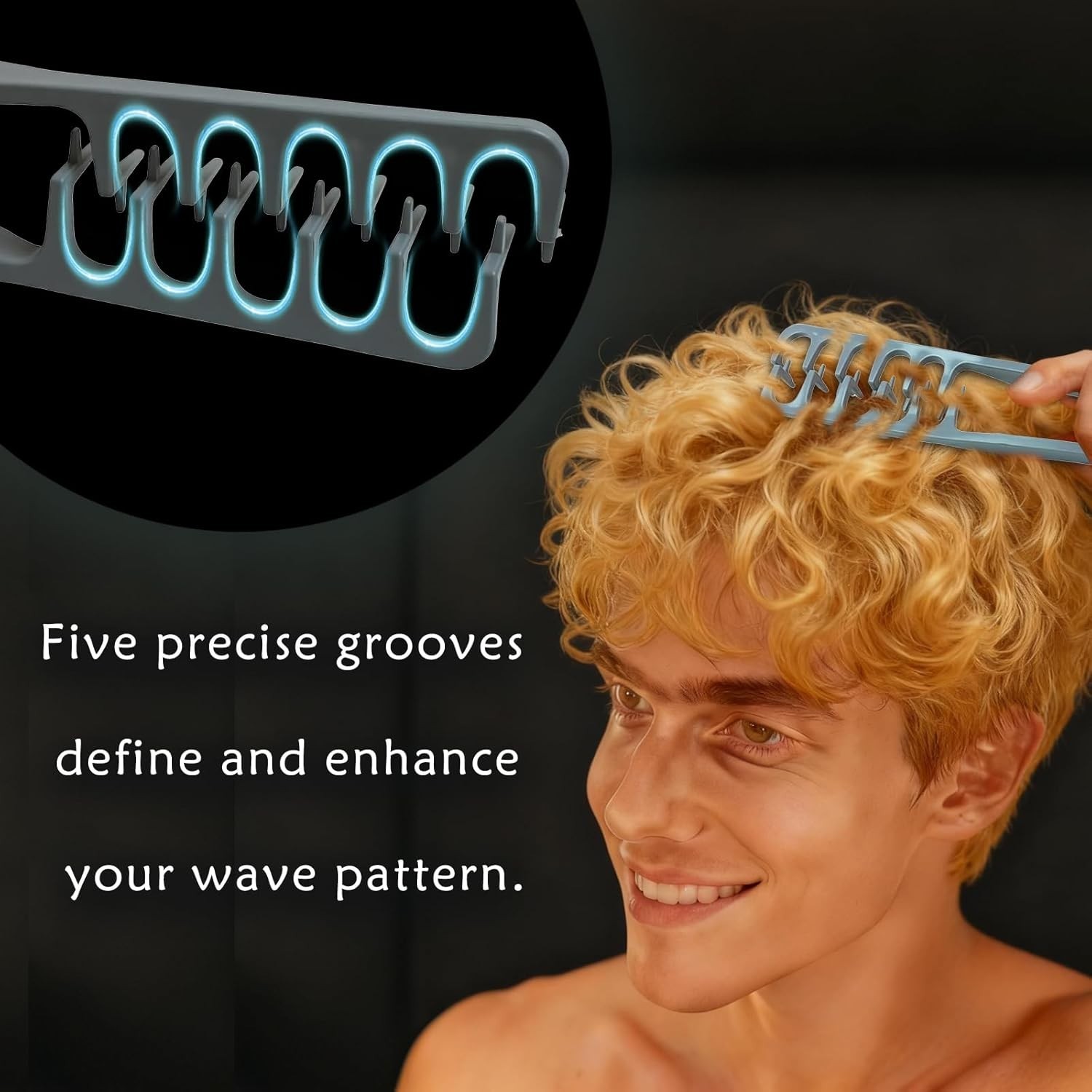 Volumizing Texture Comb Wide Tooth for Curls, Root Lift & Bang Styling