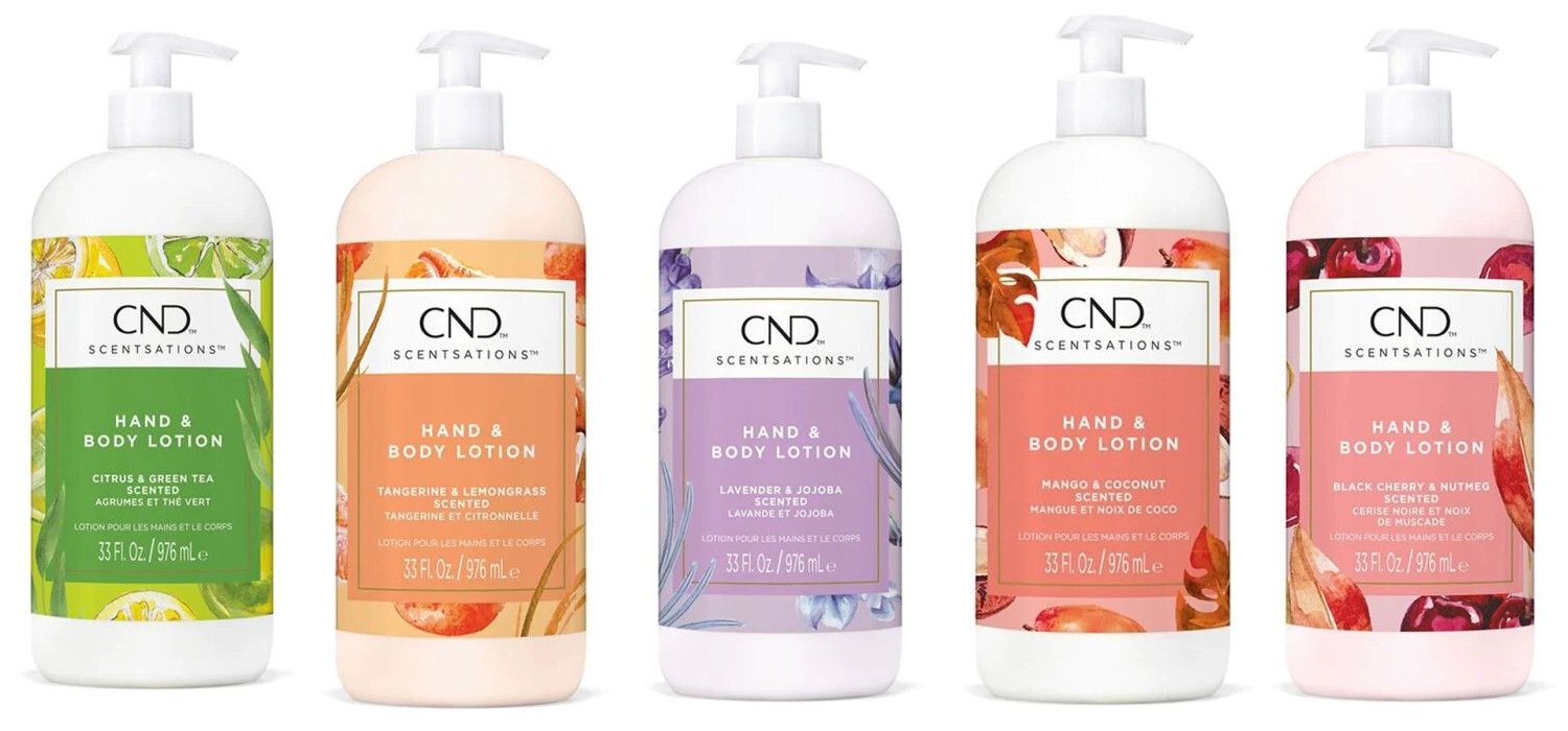 CND Lotion Hand and Body Scentsations Lotions. Size 8.3oz and 33oz. NEW PRODUCT.