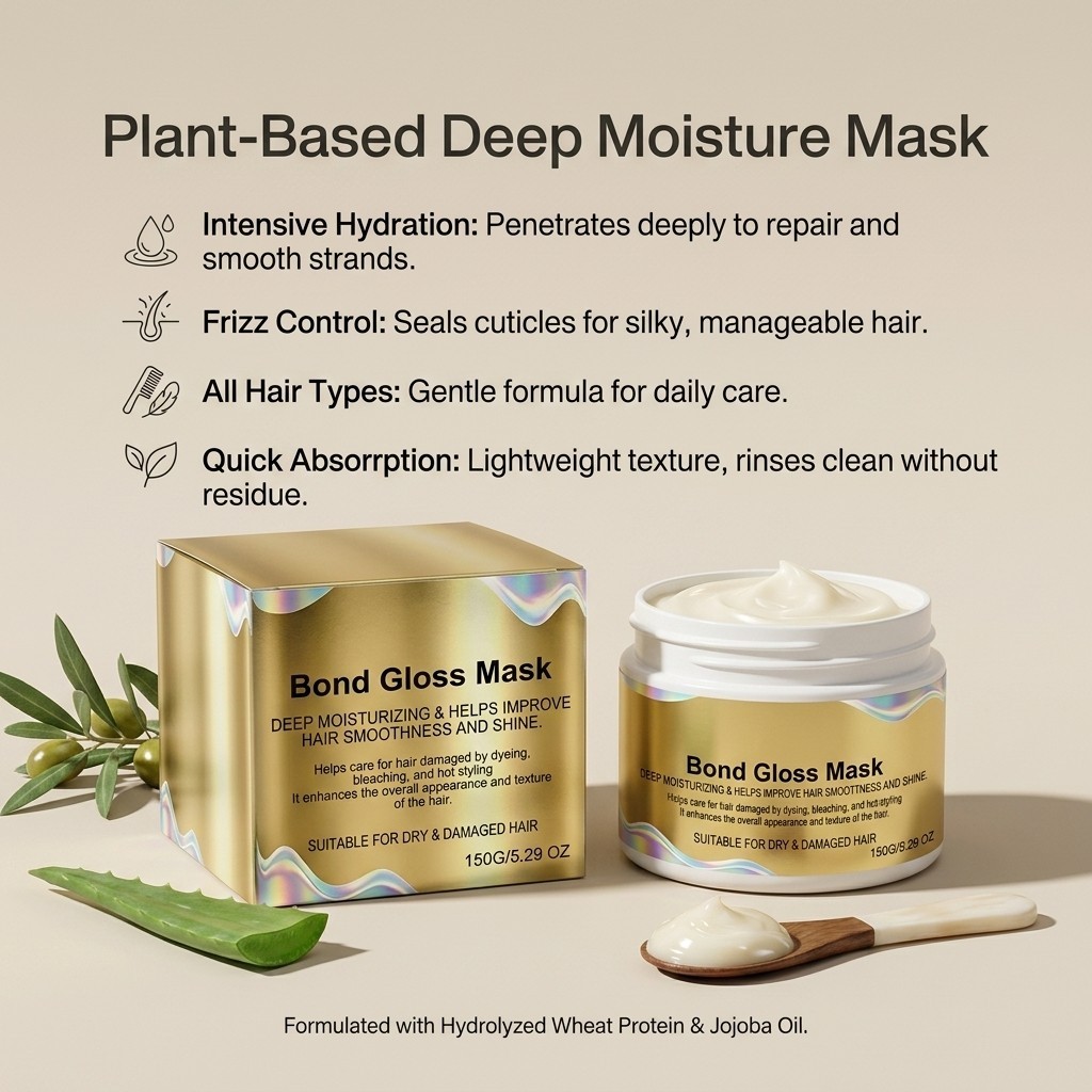 Maybe Paris Bond Gloss Mask, With Hydrolyzed Keratin & Hyaluronic Acid 150g