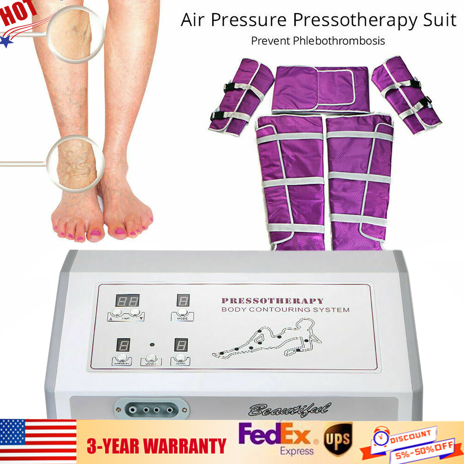 Air Pressure Pressotherapy Lymphatic Drainage Weight Loss Machine , Slimming Set