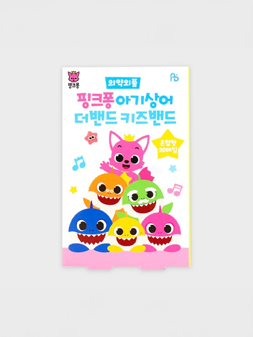 Pinkfong Baby Shark Adhesive Bandages Assorted Sizes 20 Count (5 Packs)