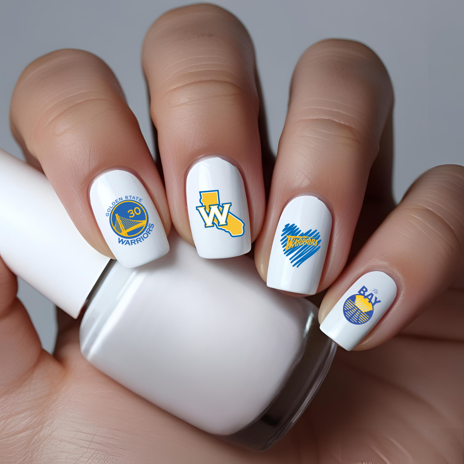 Golden State Warriors Basketball Nail Decals Water Transfer Clear Overlay