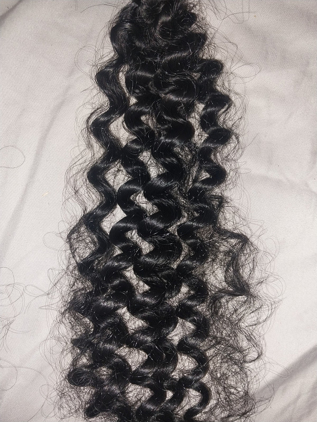 Black Curly Human Hair Extensions Weft 2 Bundles, 11-20 in Length