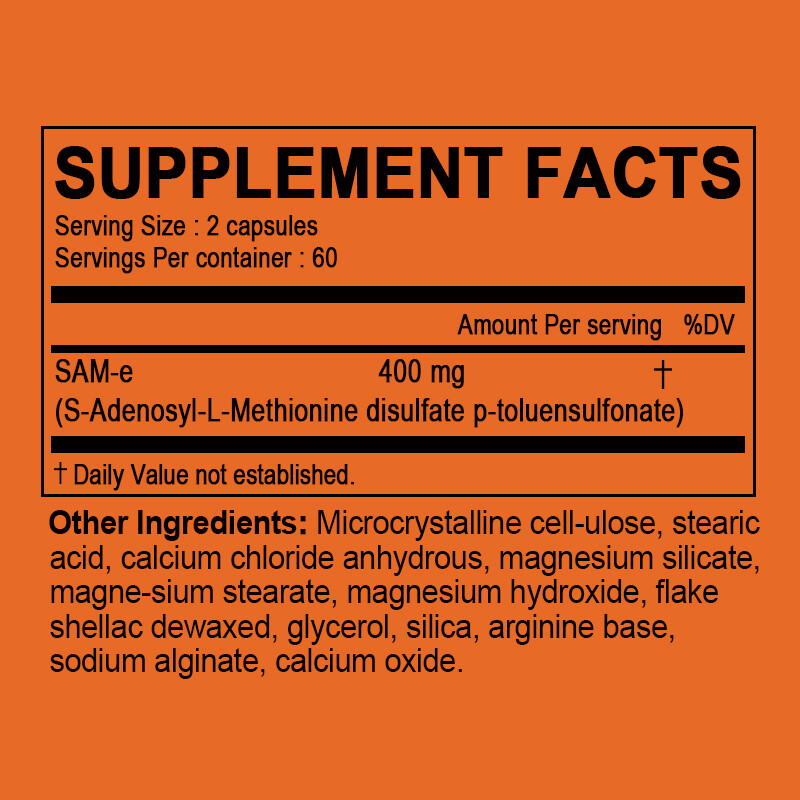 SAM-e 400mg – Brain & Nervous System Health, Liver Cleansing, Positive Emotions