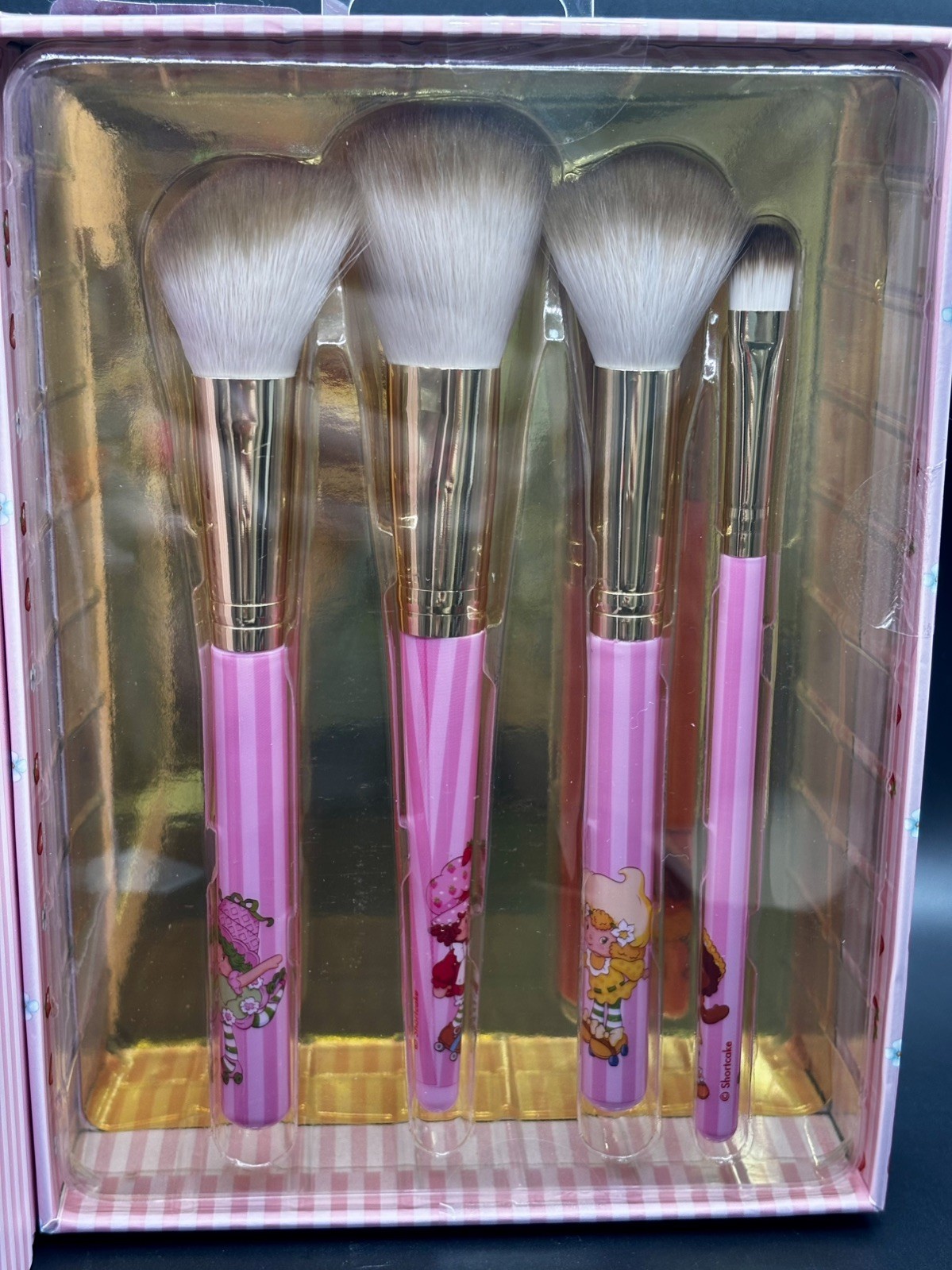 STRAWBERRY SHORTCAKE & FRIENDS – 4 Piece Cosmetic Brush Set – New In Box