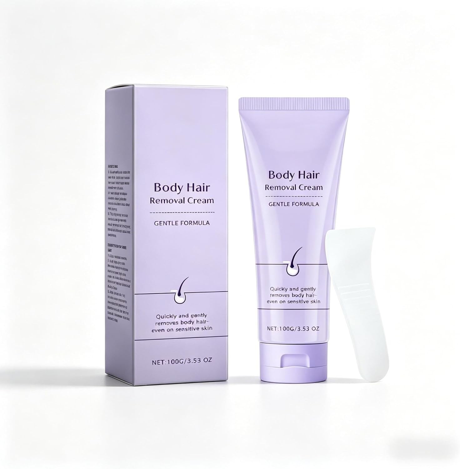 Body Hair Removal Cream with Scraper for Arms, Legs, Underarms & Bikini, 100g