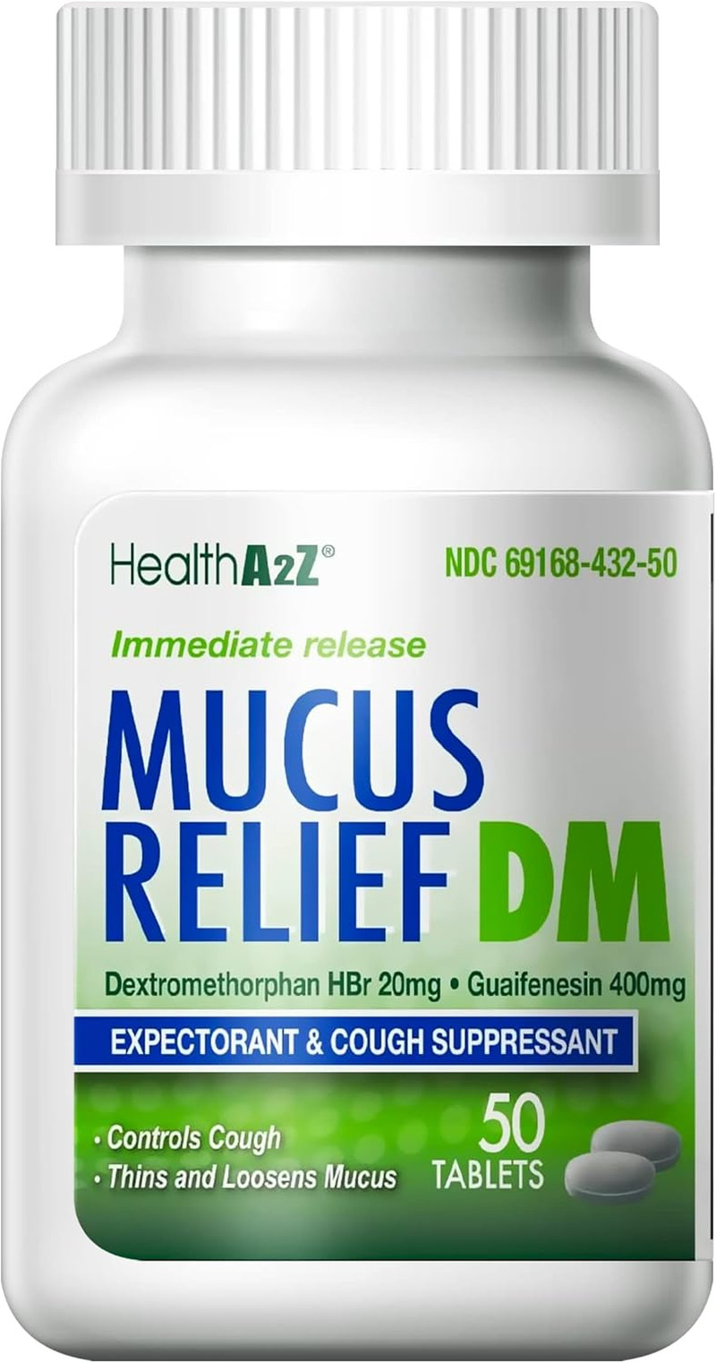Mucus Relief DM | Dextromethorphan Hbr 20Mg | Guaifenesin 400Mg | No Benzene |