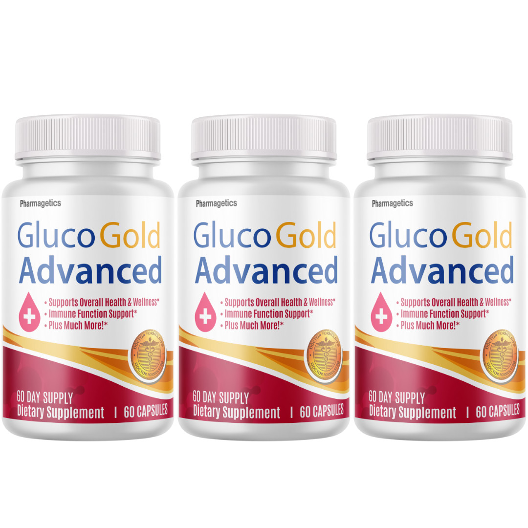 Gluco Gold Advanced Blood Health Formula, (3 Bottles) Genuine Blood Support