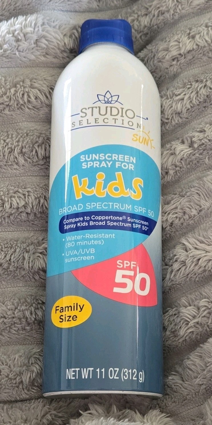 Studio Selection Sun Sunscreen Spray For KIDS SPF 50 Family Size 11ozExp 11/2026