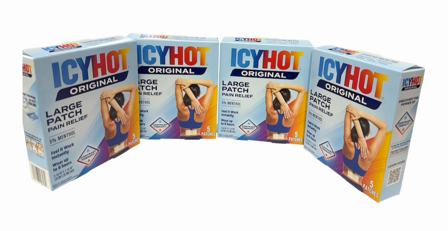 4 x 5 Patches each = 20 Each Icy Hot Original Large Pain Relief Patches EXP 7/28