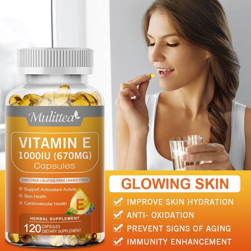 2X Vitamin E 670mg 120 Softgels | Vit E Capsules for Hair Skin Nail Face Health