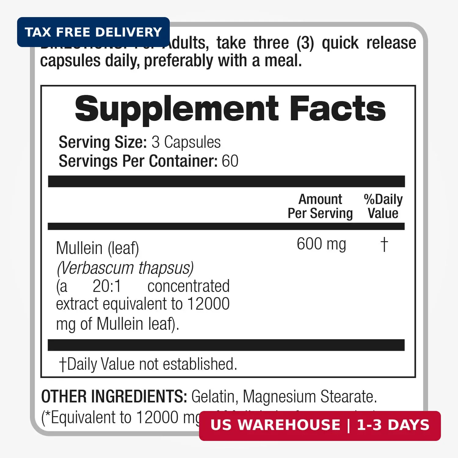 FITO MEDIC’S Mullein | Mullein Leaf Capsules | 180 Capsules | Concentrated Extra