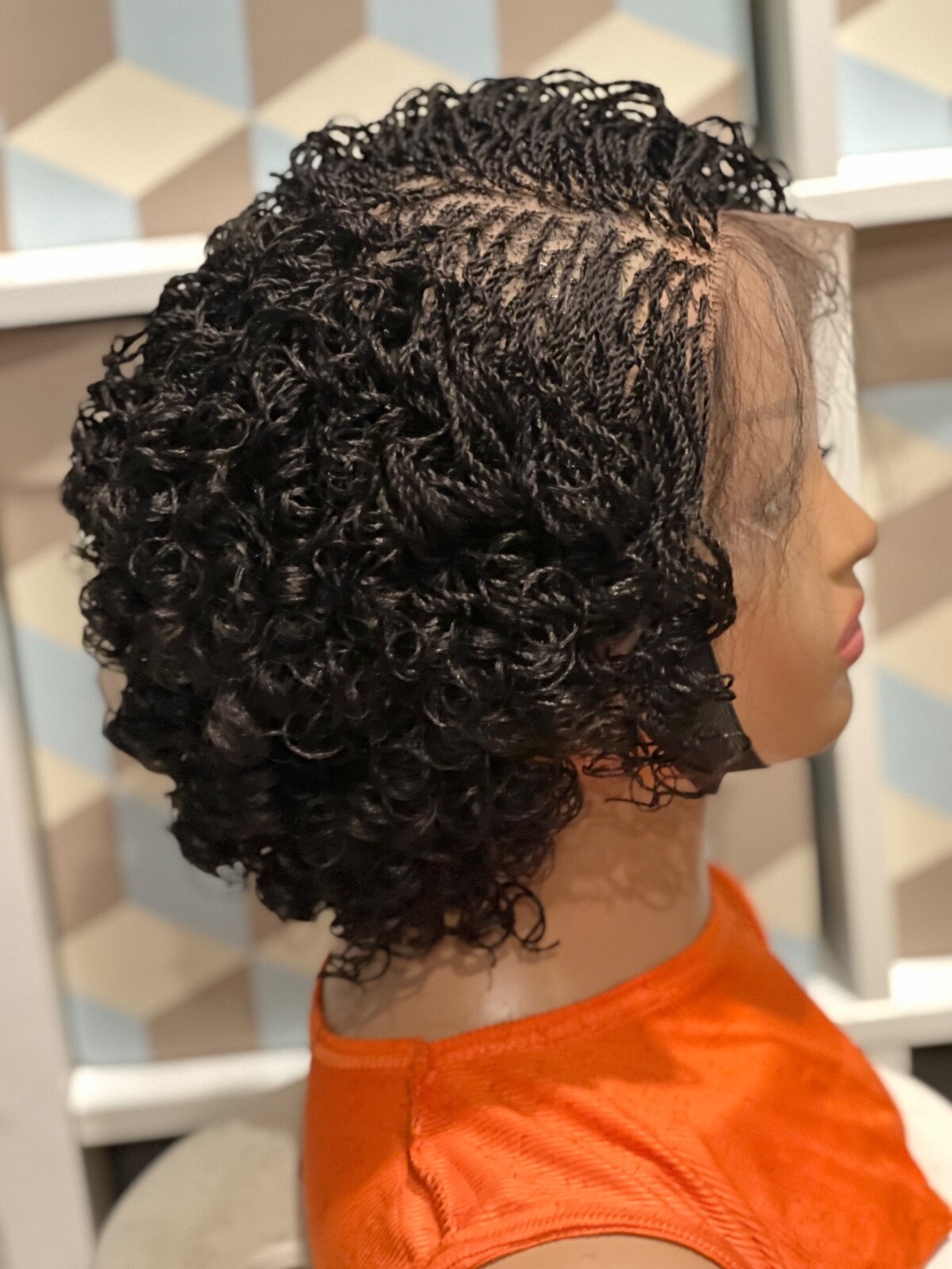 Braided wig: beautiful Handmade braided micro twist wig made on a full lace wig