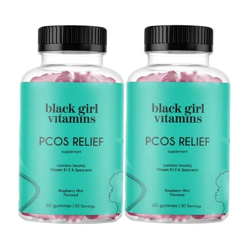 2-Pack Black Girl Vitamins PCOS Relief – Cycle Support for Women – 120 Gummies