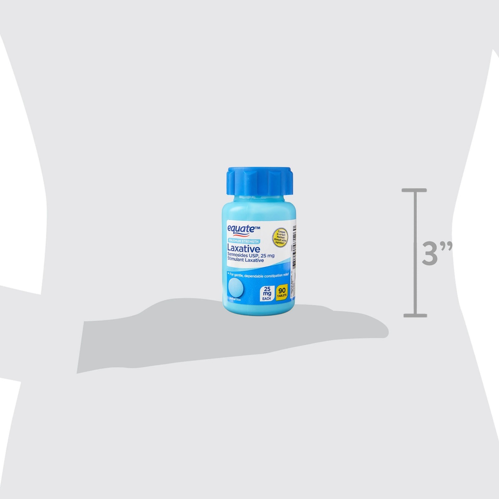 Equate Maximum Strength Sennosides USP Laxative Tablets 25 mg 90 Count, 1 Pack