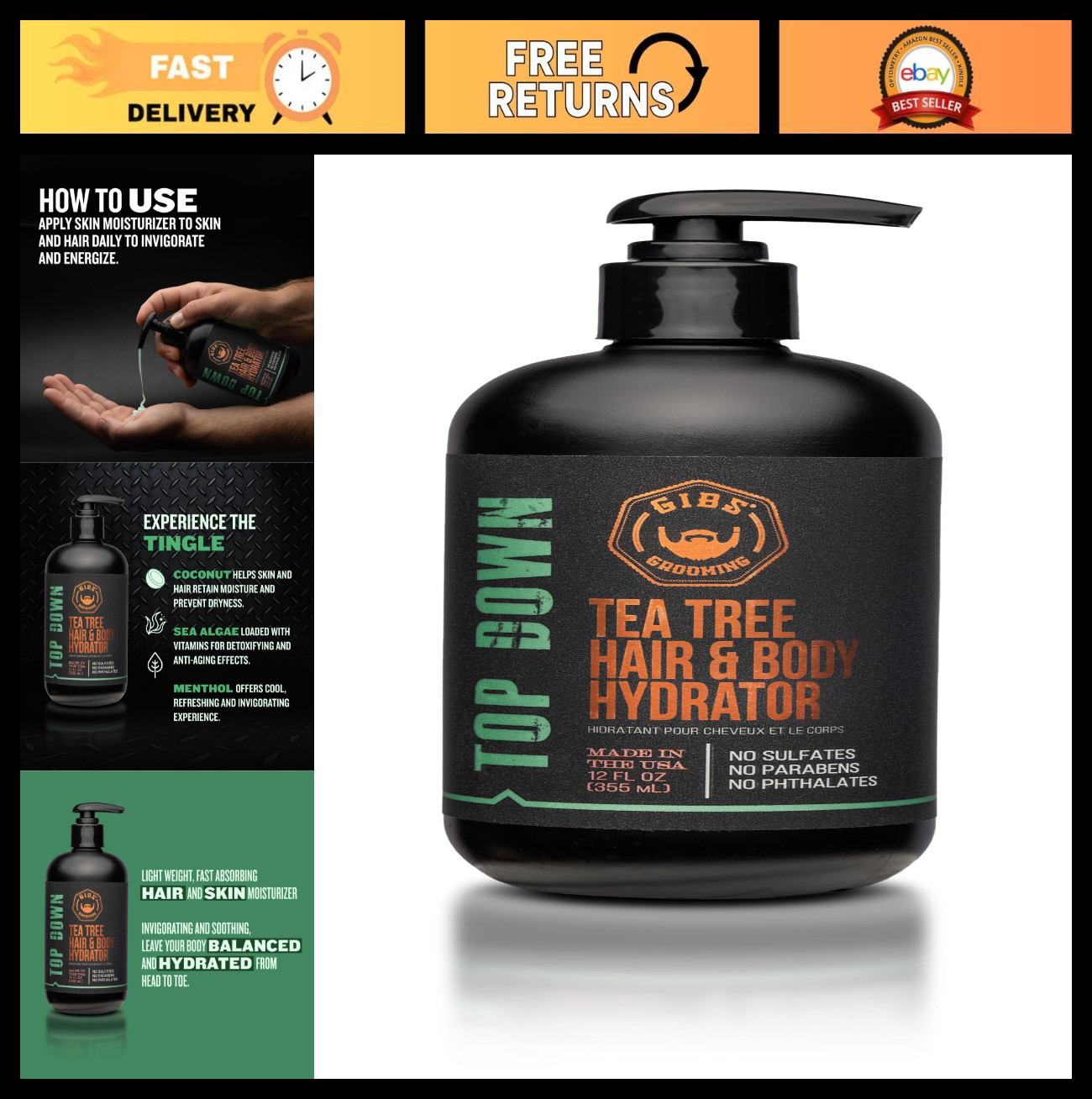 Top Down Hair & Body Hydrator – Moisturizing, Nourishing, All-in-One Treatment