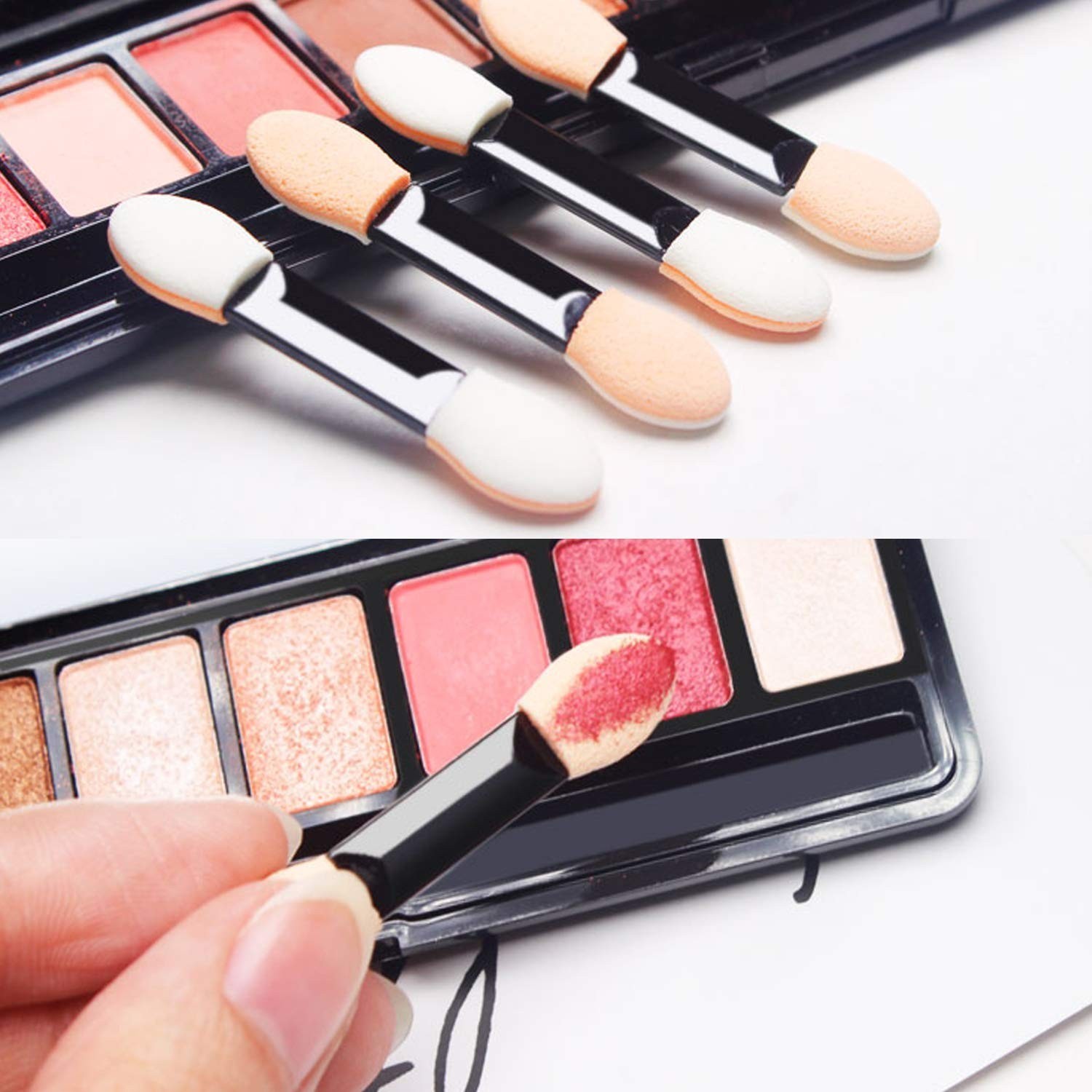 30PCS Double Ended Eye Shadow Sponge Applicator Brushes Makeup Tool Set