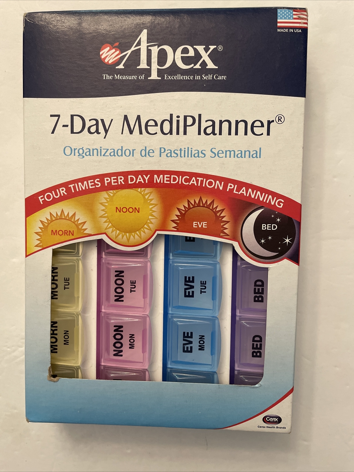 NEW Apex 7 Day MediPlanner Day Medication Pill Organizer 9x6x2. (3 Available)