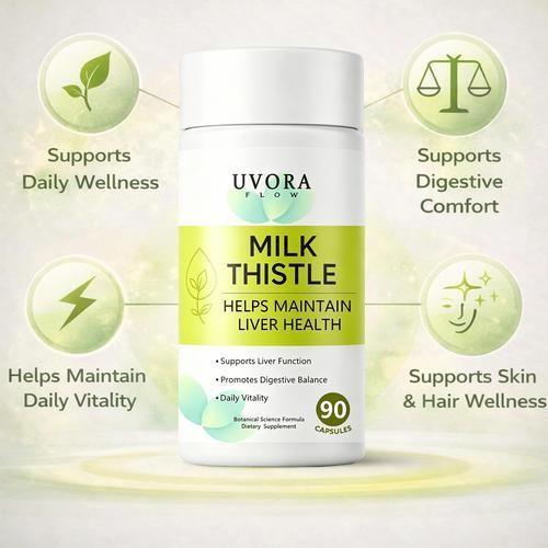 Uvora Milk Thistle Detox, Herbal Premium Supplement With Milk Thistle Extrac…