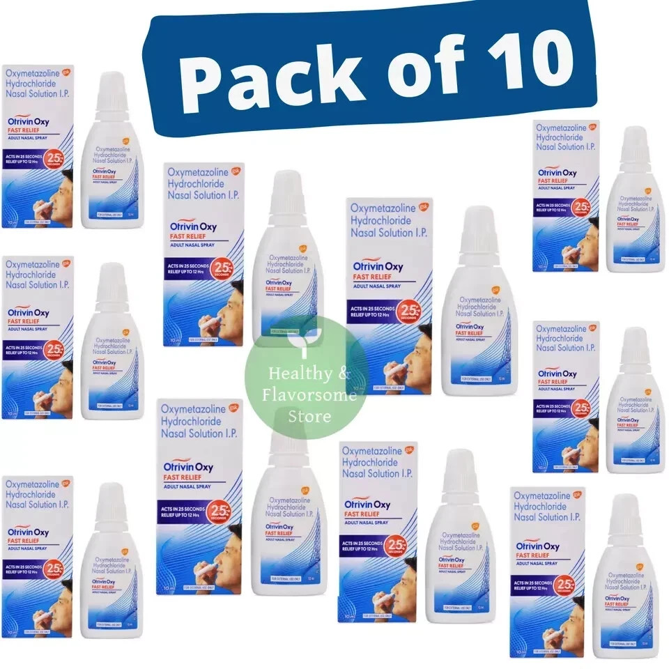 10 x Otrivin Oxy Adult Nasal Spray 10ml Fast Relief from Blocked Nose Exp 2028