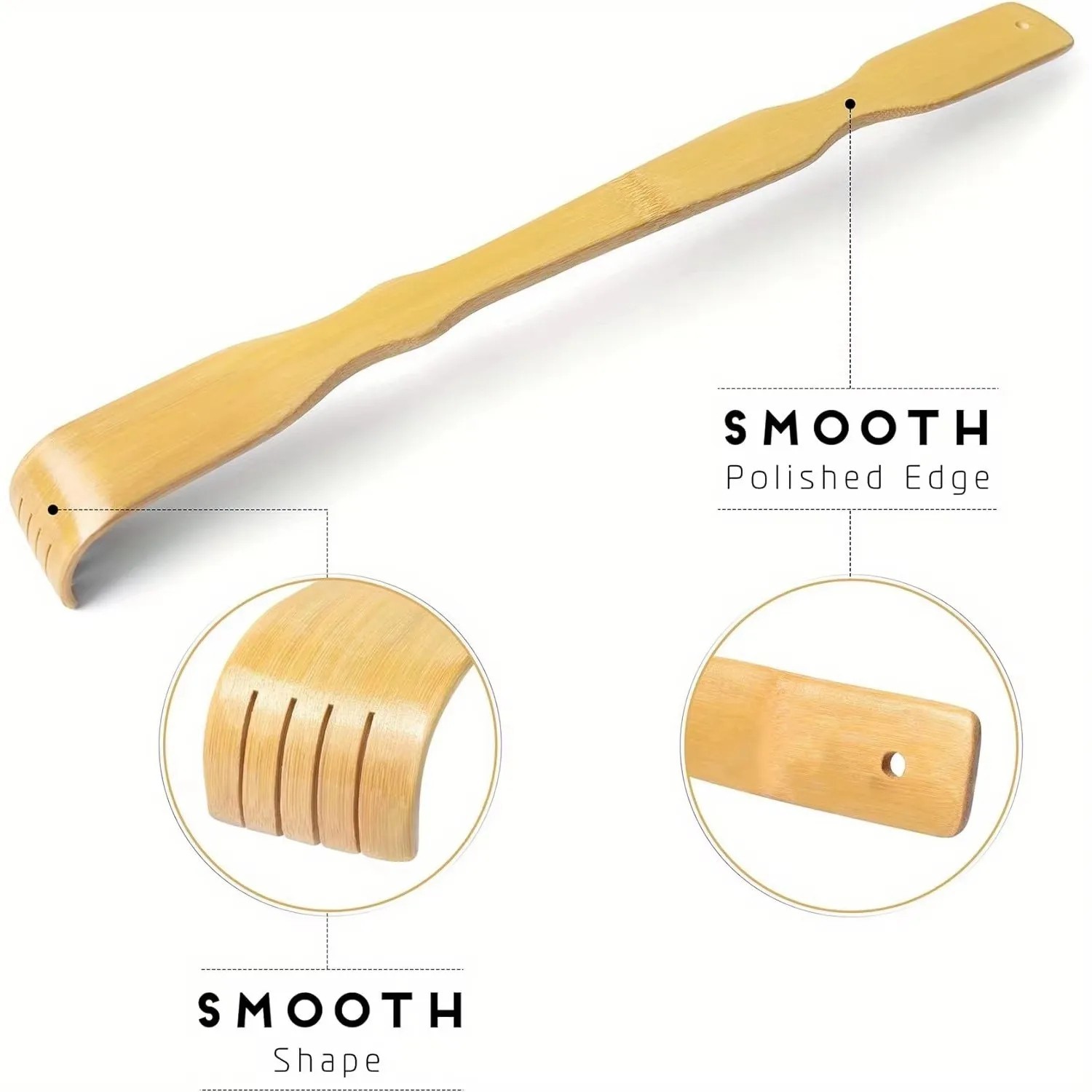 Natural Bamboo Back Scratcher Long Reach Pick Itch Relief Tool Portable
