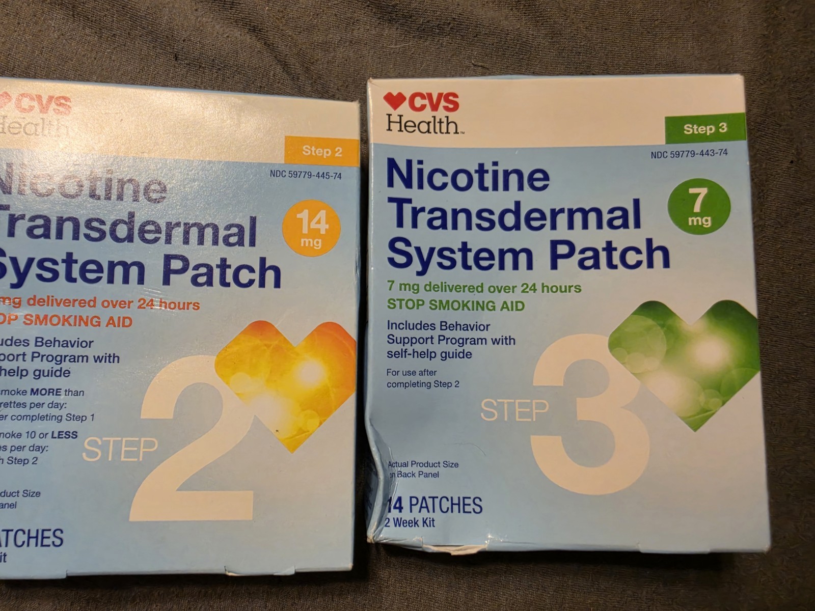 CVS Health Nicotine Transdermal System Patche 14mg Step 2 & 7mg Step 3 EXP 26/27