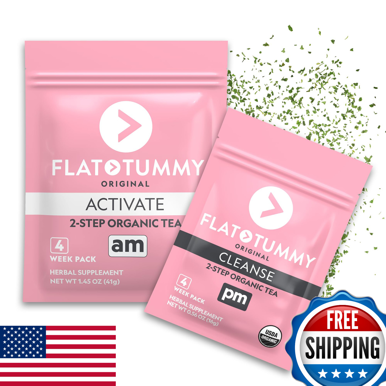 Flat Tummy Tea – 2-step, 4 Week Program – Detox Tea to Boost Energy & Reduce Blo